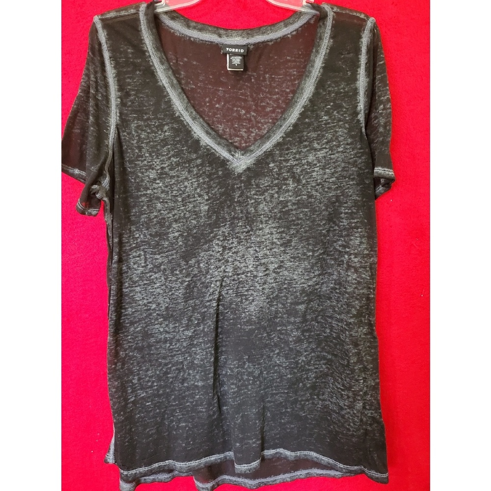 Torrid Sheer Black T- shirt